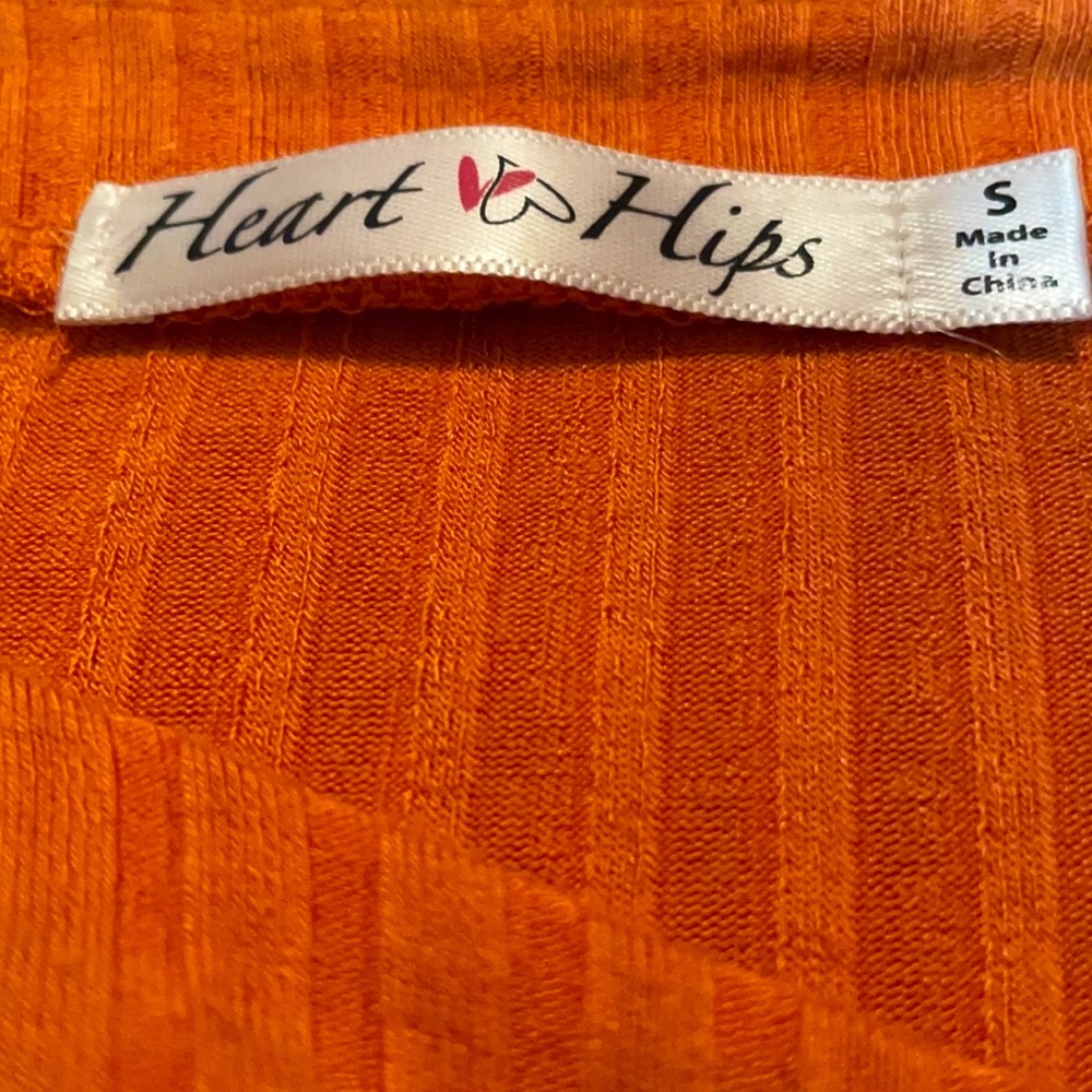 Orange Ribbed Dress - Picture 4 of 5